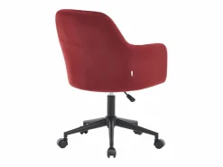 Vente-unique Colección Rouge Passion|Silla De Escritorio|Silla de oficina terciopelo burdeos y negro altura regulable - ELEANA