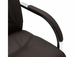 Silla de oficina voladiza de cuero sintético negra ES278978 Negro Hot