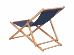 Tumbona|Silla de playa plegable de tela y estructura de madera ES57074