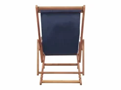 Silla de playa plegable de tela y estructura de madera ES92977 Azul Clearance