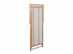 Silla de playa plegable estructura madera y tela ES70846^