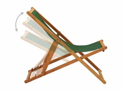 Tumbona|Silla de playa plegable madera de eucalipto y tela ES26055