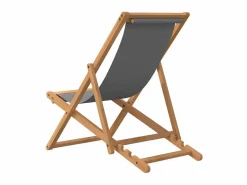 Silla de playa plegable madera maciza de teca ES49485 Gris Best