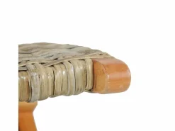 Clicnbuy Silla de ratán kubu natural y madera maciza de caoba Marru00f3n