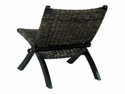 Silla de ratán kubu natural y madera maciza de caoba^Clicnbuy Best