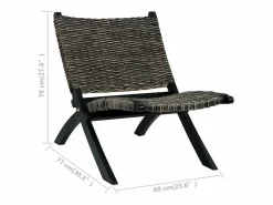 Silla de ratán kubu natural y madera maciza de caoba^Clicnbuy Best