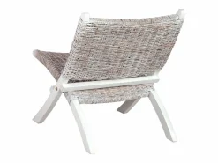 Clicnbuy Sillón De Mimbre|Silla de ratán kubu natural y madera maciza de caoba