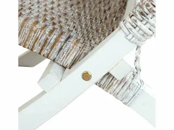 Clicnbuy Sillón De Mimbre|Silla de ratán kubu natural y madera maciza de caoba