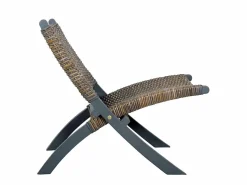 vidaxl Sillón De Mimbre|Silla de ratán kubu natural y madera maciza de caoba