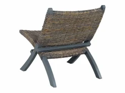 vidaxl Sillón De Mimbre|Silla de ratán kubu natural y madera maciza de caoba