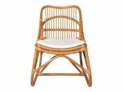 vidaxl Silla de ratán lino marrón claro Blanco Discount