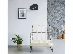 Silla de ratán y metal negra^BERAH GETAH Hot