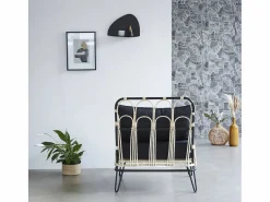 Silla de ratán y metal negra^BERAH GETAH Hot