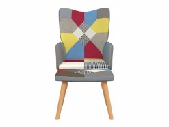Clicnbuy Silla de relajación con reposapiés tela patchwork Multicolor Discount