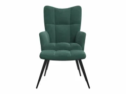 Clicnbuy Sillón|Silla de relajación con taburete terciopelo oscuro
