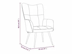 Clicnbuy Sillón|Silla de relajación con taburete terciopelo oscuro