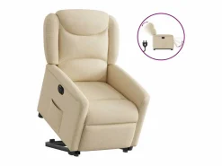 Silla de relax | Sillón eléctrico reclinable elevable de tela color SHL2366 Crema Outlet