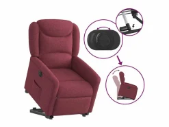 Silla de relax | Sillón eléctrico reclinable elevable de tela tinto SHL7947 Rojo Sale