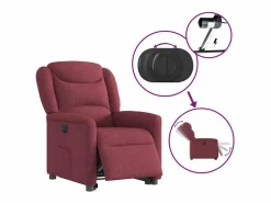 Silla de relax | Sillón eléctrico reclinable elevable de tela tinto SHL7947 Rojo Sale