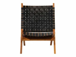 Silla de relax plegable cuero auténtico^vidaxl