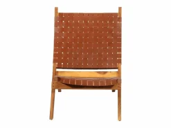 vidaxl Silla de relax plegable cuero auténtico marrón Marru00f3n Best