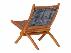 vidaxl Silla de relax plegable cuero auténtico marrón Marru00f3n Best