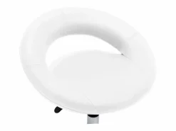 Taburete De Oficina|Silla de trabajo con ruedas de piel sintética blanca