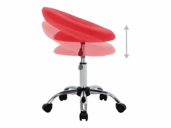 Clicnbuy Silla de trabajo con ruedas cuero sintético Rojo Best