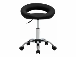 Clicnbuy Silla de trabajo con ruedas cuero sintético Negro
