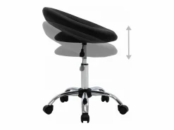 Clicnbuy Silla de trabajo con ruedas cuero sintético Negro