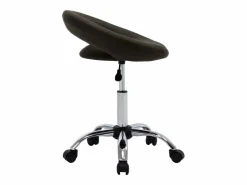 Silla de trabajo con ruedas cuero sintético marrón ES737038^ Clearance