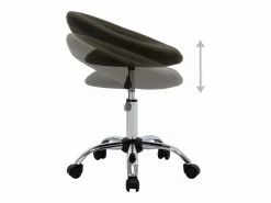 Clicnbuy Taburete De Oficina|Silla de trabajo con ruedas cuero sintético marrón