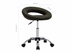 Clicnbuy Taburete De Oficina|Silla de trabajo con ruedas cuero sintético marrón