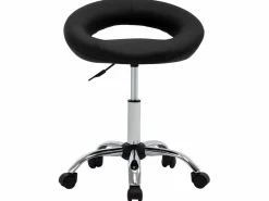 Taburete De Oficina|Silla de trabajo con ruedas cuero sintético ES18187