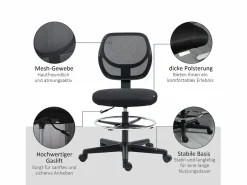 Silla ergonómica de pie, regulable en altura, con reposapiés, color , (59x61x93-113 cm) ###^ Hot