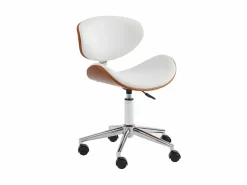 Silla escritorio MONTENEGRO Piel sintética Blanco y nogal^Vente-unique Best
