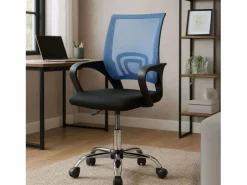 Silla Estudio Oficina Vita Colorido con Reposabrazos y Ruedas 60x102x60 cm Azul