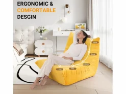 Silla extraze en tela de oruga amarilla - asiento profundo de 62 cm - 80x85x84cm^DripeX Best
