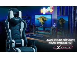MAXPODIUM Silla Gaming|Silla gamer ergonómica, ajustable en altura, soporta 150 kg – Tactical, Negra