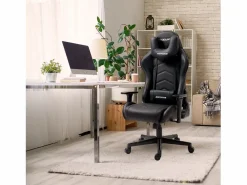 MAXPODIUM Silla Gaming|Silla gamer ergonómica, ajustable en altura, soporta 150 kg – Tactical, Negra
