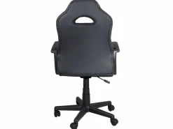Kayelles Silla Gaming|Silla gamer junior, altura ajustable, asiento de cuero sintético bicolor, giratoria 360°, reposabrazos acolchados, ruedas WAN (negro rojo)