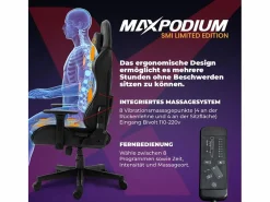 Silla gamer premium con sistema de masaje, soporta 150 kg – Tactical SMI, Negra^MAXPODIUM Sale
