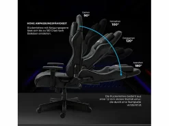 Silla gamer premium con sistema de masaje, soporta 150 kg – Tactical SMI, Negra^MAXPODIUM Sale