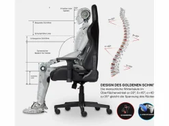 Silla gamer premium con sistema de masaje, soporta 150 kg – Tactical SMI, Negra^MAXPODIUM Sale
