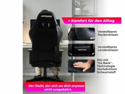 Silla gamer premium con sistema de masaje, soporta 150 kg – Tactical SMI, Negra^MAXPODIUM Sale
