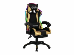 Silla gaming con luces LED RGB cuero sintético y negro^vidaxl Hot
