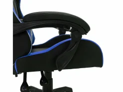 vidaxl Silla gaming con luces LED RGB cuero sintético y negro Azul Outlet