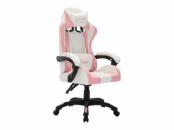 Clicnbuy Silla Gaming|Silla gaming con luces LED RGB cuero sintético rosa y negro