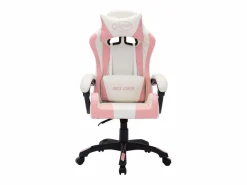 Clicnbuy Silla Gaming|Silla gaming con luces LED RGB cuero sintético rosa y negro