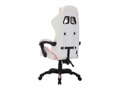 Clicnbuy Silla Gaming|Silla gaming con luces LED RGB cuero sintético rosa y negro